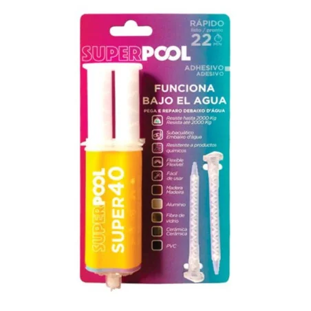 Adesivo Superpool Super40 epossidico bicomponente per riparazioni sott’acqua.