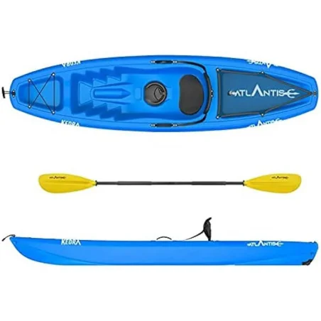 Canoa Atlantis Kedra Blu - Kayak Compatto e Leggero per Mare con Pagaia Inclusa