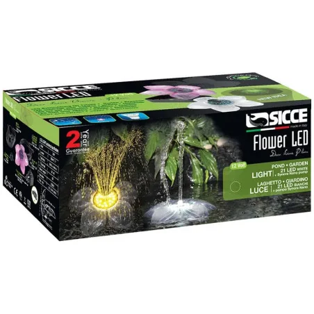 Flower LED Plus Kit Sicce - Luce galleggiante con pompa per laghetti e giardini