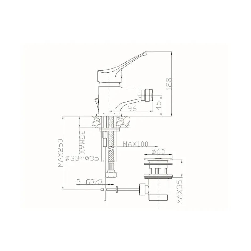 Miscelatore Bidet SEI con Piletta 1"1/4 - BRAY GROUP