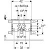 Dettaglio tecnico del modulo Kombifix Geberit per installazioni in muratura