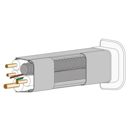 Dettaglio tecnico passaggio a muro canalina 65x50 e 90x65 mm