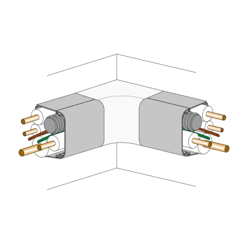 Angolo interno canalina per cablaggi elettrici