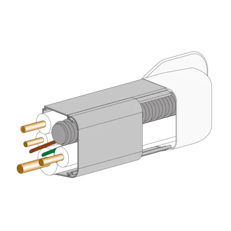 Curva a muro canalina per impianti elettrici