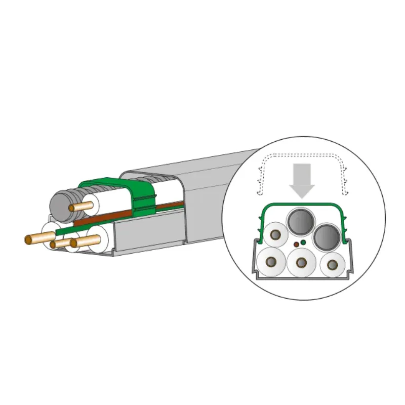 Installazione sicura con supporto di bloccaggio per impianti elettrici