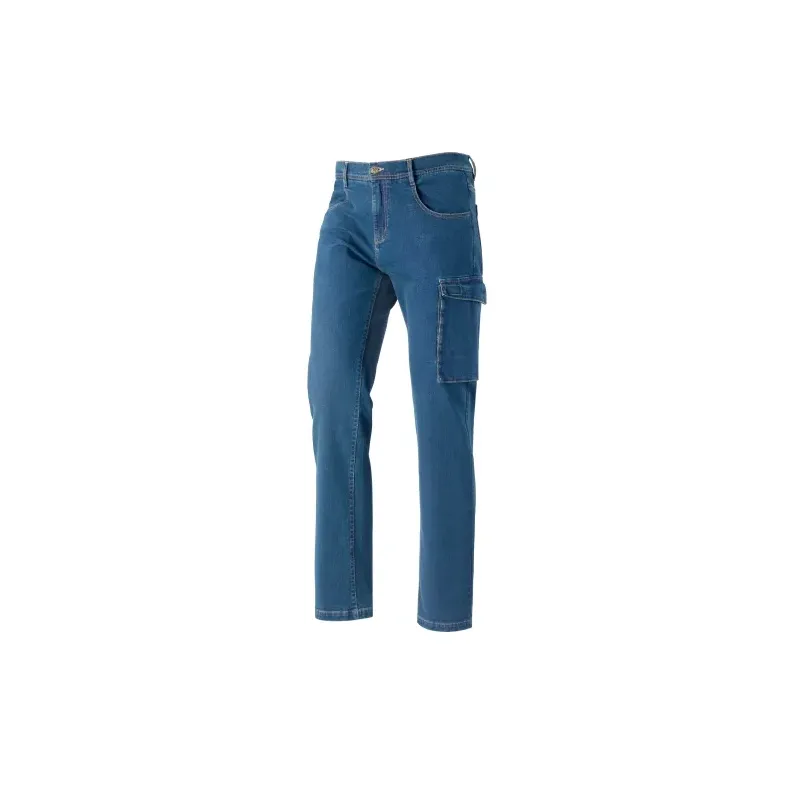 Jeans cargo multitasche Creek in cotone stretch blu