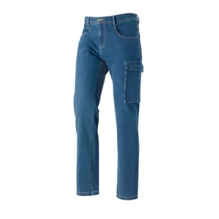 Jeans cargo multitasche Creek in cotone stretch blu