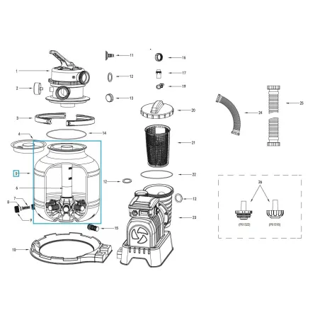 Ricambio originale per pompa filtro sabbia piscina