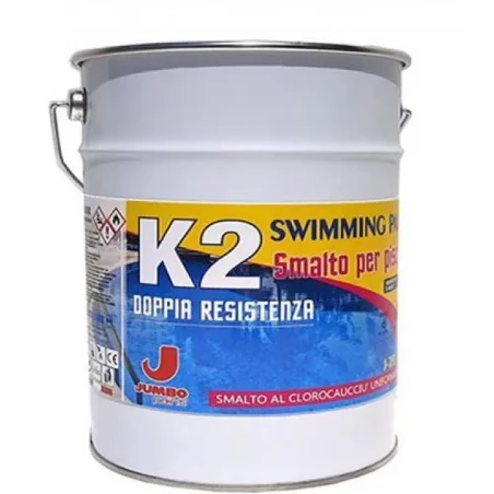 Smalto per piscina al Cloro Caucciù K2 bianco 8 kg