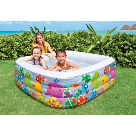 PISCINA AQUARIO MARINO 159X159X50 CM INTEX